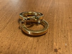 Vintage Trifari gold tone 7/8 inch hoop clip earrings
