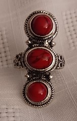Jewelry lot 4 beautiful rings SIZE 11 stretchable Red finger ring Dragonfly