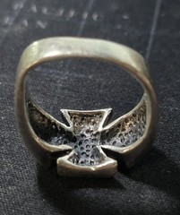 Vintage Shube Silver Maltese/Iron Cross Ring (925, Signed, 9.38g)