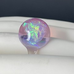 Pink Clear Lucite Dome Ring Size 7.75-8 Iridescent Opalescent Retro Moon Ring