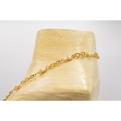 Vintage Pearl Station Necklace White Beaded Chain Gold Tone Linked 1980s Bin2