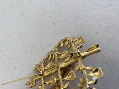 Vintage Cadoro Brooch Partridge Pear Tree Enamel Brooch 12 Days Christmas 60s