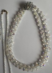 Vintage Crystal Aurora Borealis Necklace Bracelet Earrings Brooch Pin Ring Lot