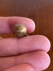 Vintage Lot 1940’s Gold Tone Metal Brass Football 1/2” & 7/8” Charm Fob Pendants