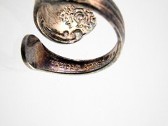 Oneida Korea Silverplate Spoon Band Wrap Ring Silver Plated Metal Size 5.75 4.3G