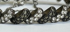 Vintage Sterling Silver Marcasite CZ Link 7” Bracelet Signed A 925 Thailand