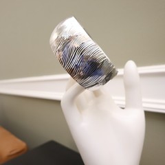 VicenzaSilver bracelet JCM 925 sterling silver textured cuff hinged 6.75 in fit