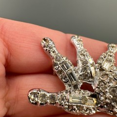 Vintage Rhinestone Brooch Lot Bowling Ball Pins Angel Holding Pin Some Signed
