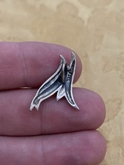 925 Sterling Silver Vintage Peter Stone Designer Signed Lily Silver Pendant