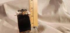 KJL Kenneth Jay Lane Flower Hinged Black & White Enamel & Rhinestone Bracelet