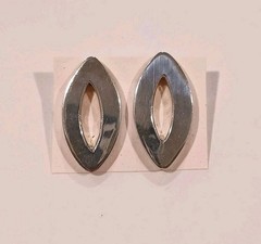 Vintage Mex 925 Sterling Silver Solid Large 1.5″ Marquise Shape Earings