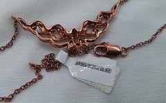 16″ CAR XPPEND GENUINE DIAMOND CHOKER NECKLACE SMALL CHIPS COPPER CHAIN PENDANT