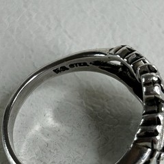 Vtg Sterling Silver Grapes and Grape Leaves Ring Wheeler Signed WM Size 7