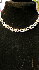 Vintage Crown Trifari ribbon link necklace and bracelet set excellent preowned
