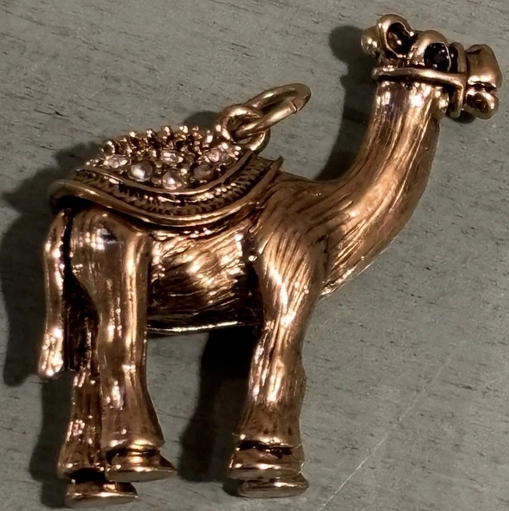 Egyptian Camel Pendant Charm Rhinestone Egypt Desert Vintage *chain Not Included