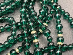 RARE SWAROVSKI VTG Multi Strand Green Crystal Glass Beaded Mogul Necklace 36”