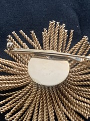 Vintage Bergere Gold Tone Starburst Brooch Pin & Clip Earrings Set Atomic Rope