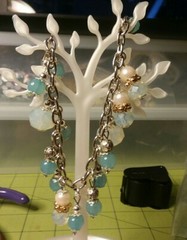 MaryBee Jewelry: 7 1/2″ Silver Tone Bracelet W/Blue Charms 08-06-2020