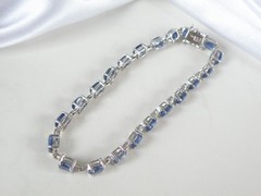 D’Joy Sterling Silver 925 Natural Blue Kyanite Tennis Line Bracelet Fits 8″