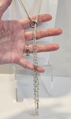 Sterling liquid silver lariat necklace Shube Dakota West