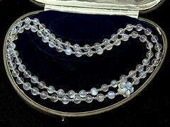 necklace moonstone rock crystal Art Deco style