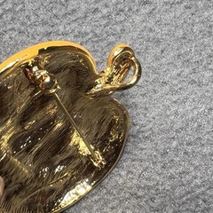 Halloween Pumpkin Jack-o’-Lantern Brooch Pendant – Enamel,Gold-Tone Dual Purpose