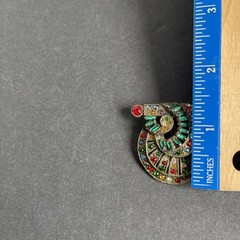 Vintage 1930s Art Deco Czech Rainbow Rhinestone Bar Brooch & Dress Clip Lot