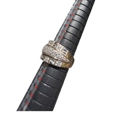 Sterling Silver 925 Wide Band Ring Baguette CZ Crystals Pavé Art Deco…
