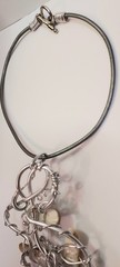 Jeff Lieb Statement Necklace Swarovski Crystal Shell Abstract Art Boho Signed
