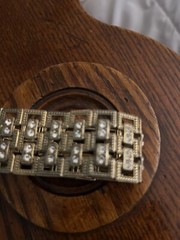 VINTAGE 1 1/2 Wide Bracelet. Rhinestones . Beautiful Piece See Pics