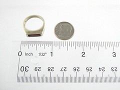 Vintage Sterling Silver Purple Glass Bar Top Ring 925 Size 5.25 Weighs 3.8g