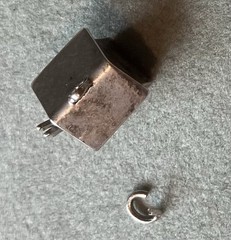 Vintage Sterling Silver Charm Schnauzer In Dog House Charm For Bracelet 1950’s