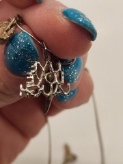 Vintage 925 Chain w/Charm Holder Pendant an 925 Charms Horn, Leaf, Cross Heart