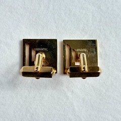 5 Pair SWANK Mid-century Vintage 1950s Cufflinks, Leather, Blue Glass, Love Knot