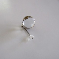 Antique Victorian Gilt Pools of Light Large 24mm Rock Quartz Orb