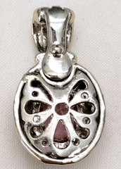 Vintage Crystal CZ Pink Topaz Gold & Silver Tone Detail Earrings & Pendant Set