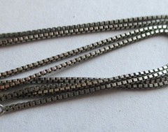 LOT 2 – 18in STERLING SILVER CHAIN NECKLACES BOX S 3.5mm VINTAGE USED
