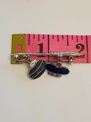 Vintage Sterling Silver BMCo Canadian Curling Brooch Pin Enamel 925 – 5.4g