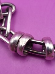 Vintage 925 Modernist Unisex Wrapped Link Bracelet Toggle Close 42g Apx 7.75”