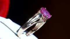 10k yellow gold sz 4.5 ring 0.80ct natural, treated ruby solitaire 1.47gr Nissko