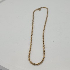 Vintage Sigal Gold Tone Twisted Flat Link Serpentine Chain Necklace 16″