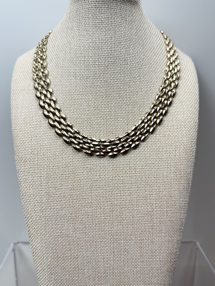 panther link necklace 16.5-20 Inches Long. 5/8 Of An Inch Wide. E4