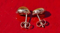 14k yellow gold stud earrings 2.30ct natural cat’s eye chrysoberyl 1.5gr
