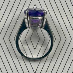 Vintage Sterling Silver Brilliant Round Cut Amethyst Ring. Size 5.50+.