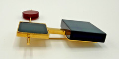 2015 MARNI Modernist Resin & Gold-Tone Metal Brooch Pin, Consuelo Castiglio Era