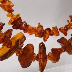 Vintage Authentic Genuine Nugget Amber Beads Necklace 33 in 83 g