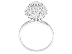 Vintage 1950s 1.07 Ct Diamond and 18k White Gold Cluster Ring Art Deco Style