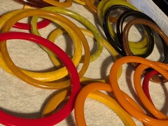 44 Vintage Spacer Bakelite Bracelets! Lucite, Marblette, Plastic, Etc!