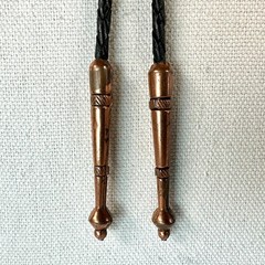 Stunning 60s Vintage Copper Native American Thunderbird Western Bolo Tie Signed