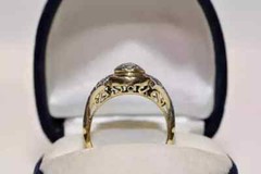 3.85Ct Art Deco Style Lab Created Diamond Engagement 14K Yellow Gold Finish Ring